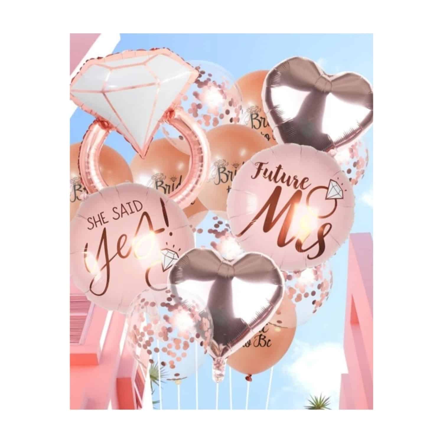 Kneden Markeer sturen She Said Yes Balloon Bouquet- 15 Piece - Pretty Party Shop