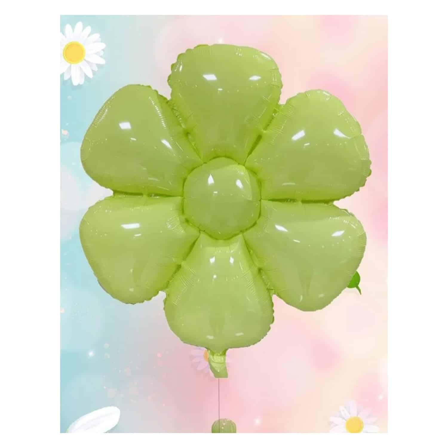 Daisy Shaped Bright Green Balloon 1 10107