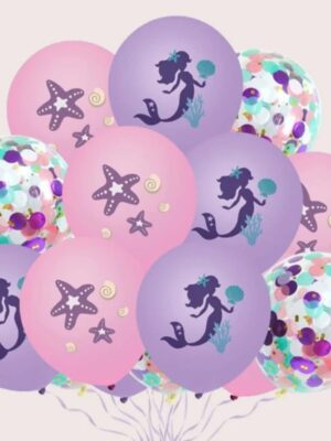 Mermaid Latex Balloons-15 Piece
