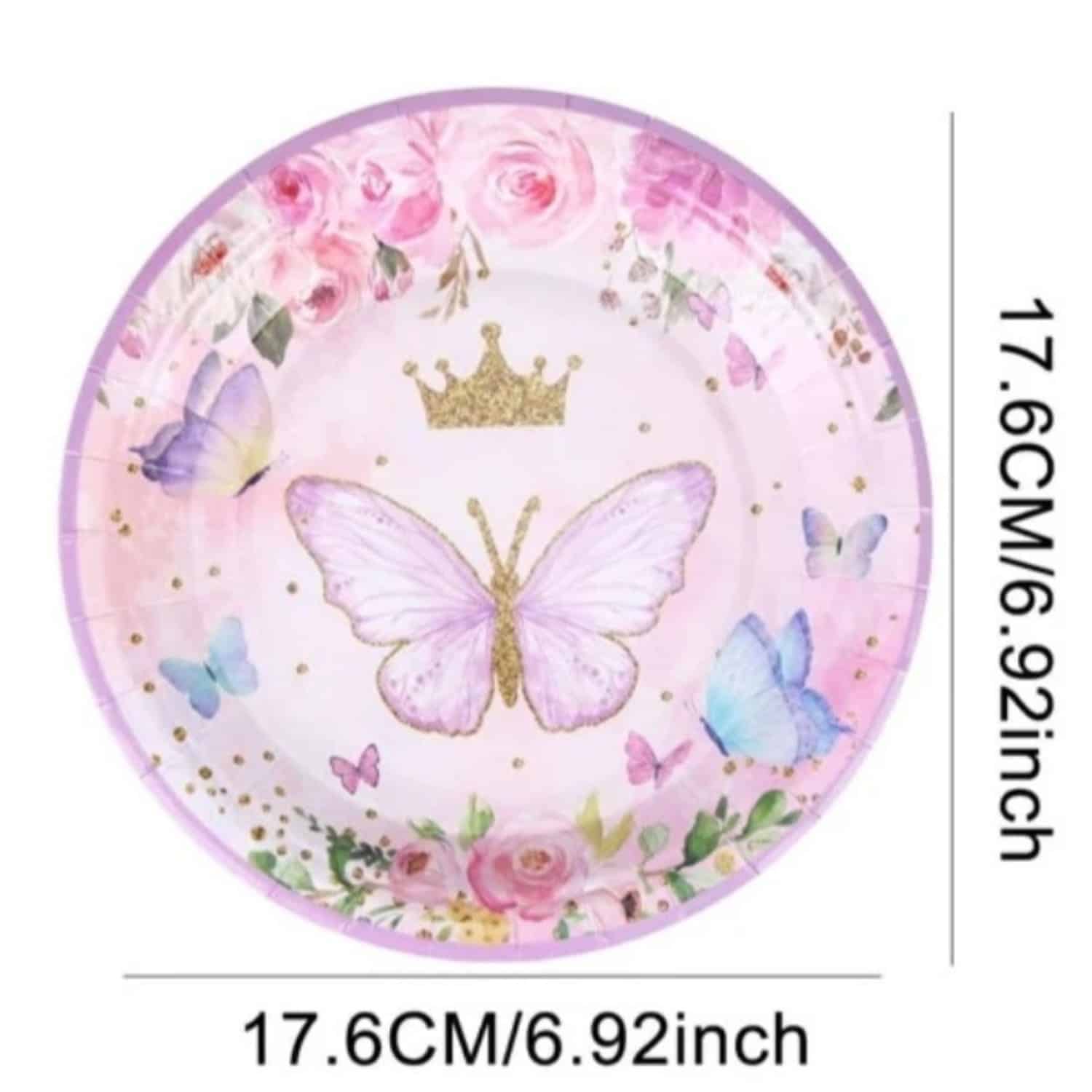 Butterfly and Flower Paper Plate 12 Piece 1 10496 1