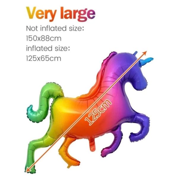 Rainbow Unicorn Large Foil Balloon Dimensions