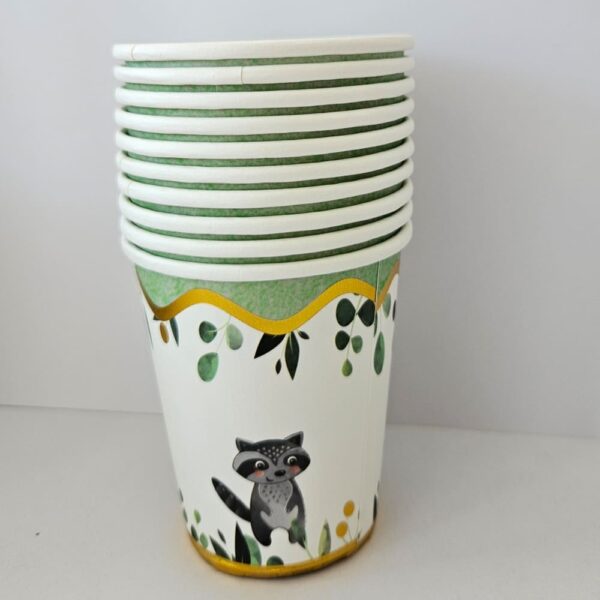 Woodland Paper Cups Racoon Print