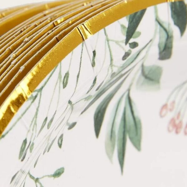 Botanical Paper Plates with Gold Trim