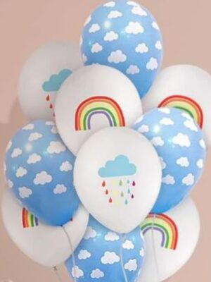 Cloud and Rainbow Latex Balloons 10 Piece