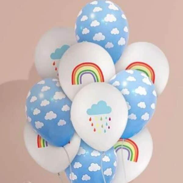 Cloud and Rainbow Latex Balloons 10 Piece