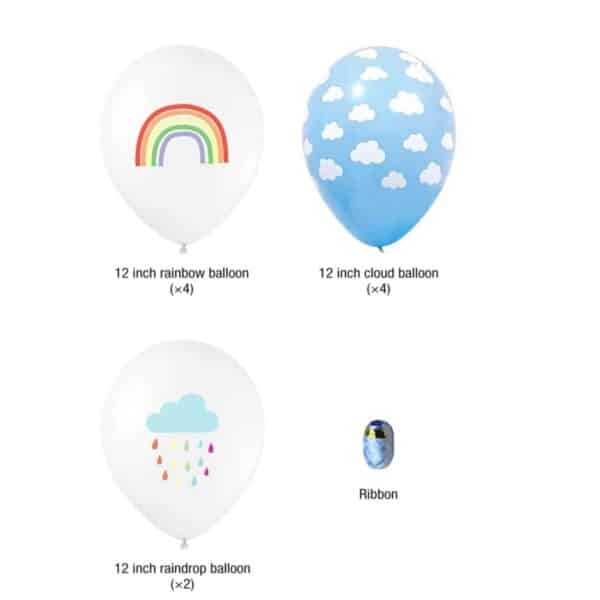 Cloud and Rainbow Latex Balloons