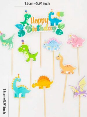 Dinosaur Cake and Cupcake Toppers