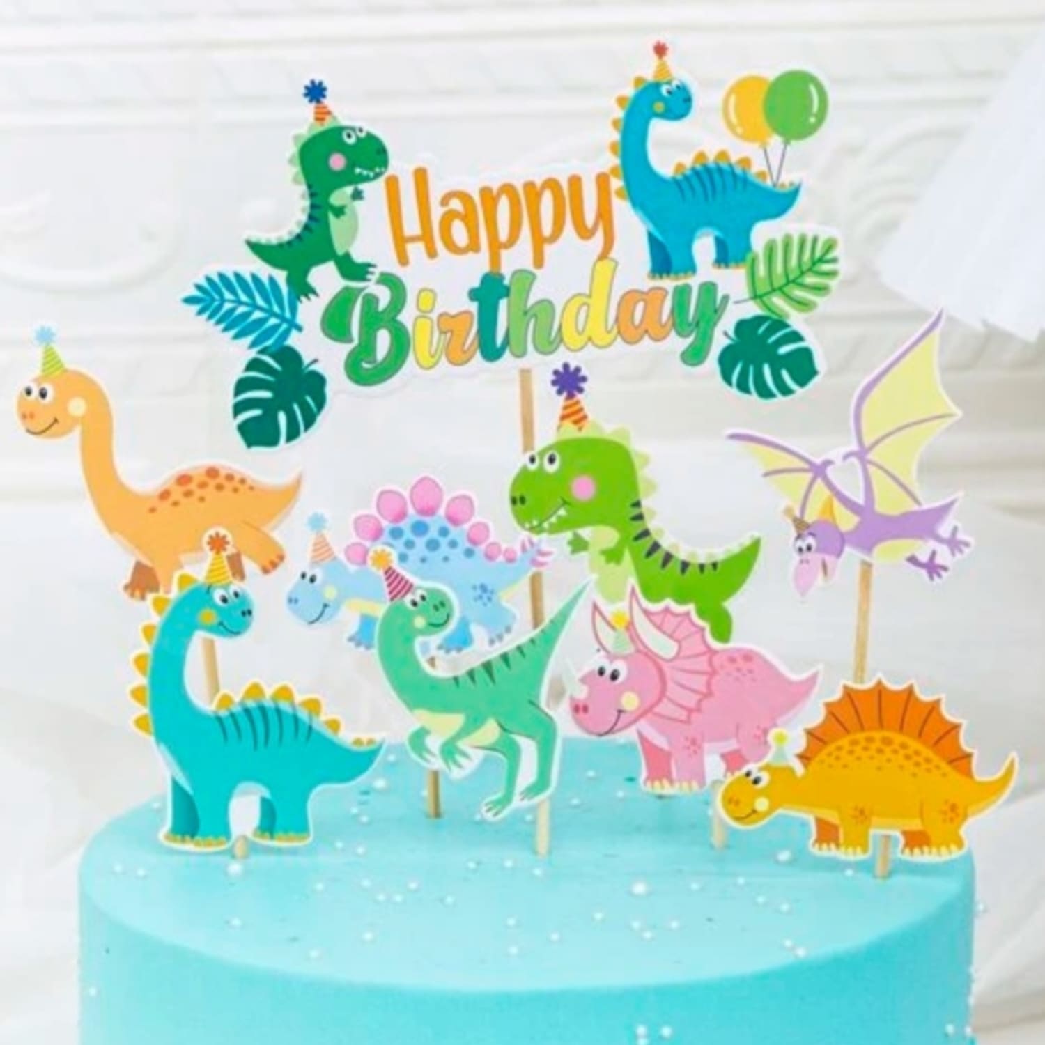 Dinosaur Themed Cake and Cupcake Topper 2 Dinosaur Themed Cake and Cupcake Toppers