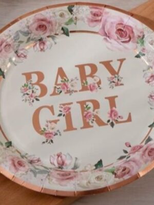 Floral Baby Girl Paper Plate