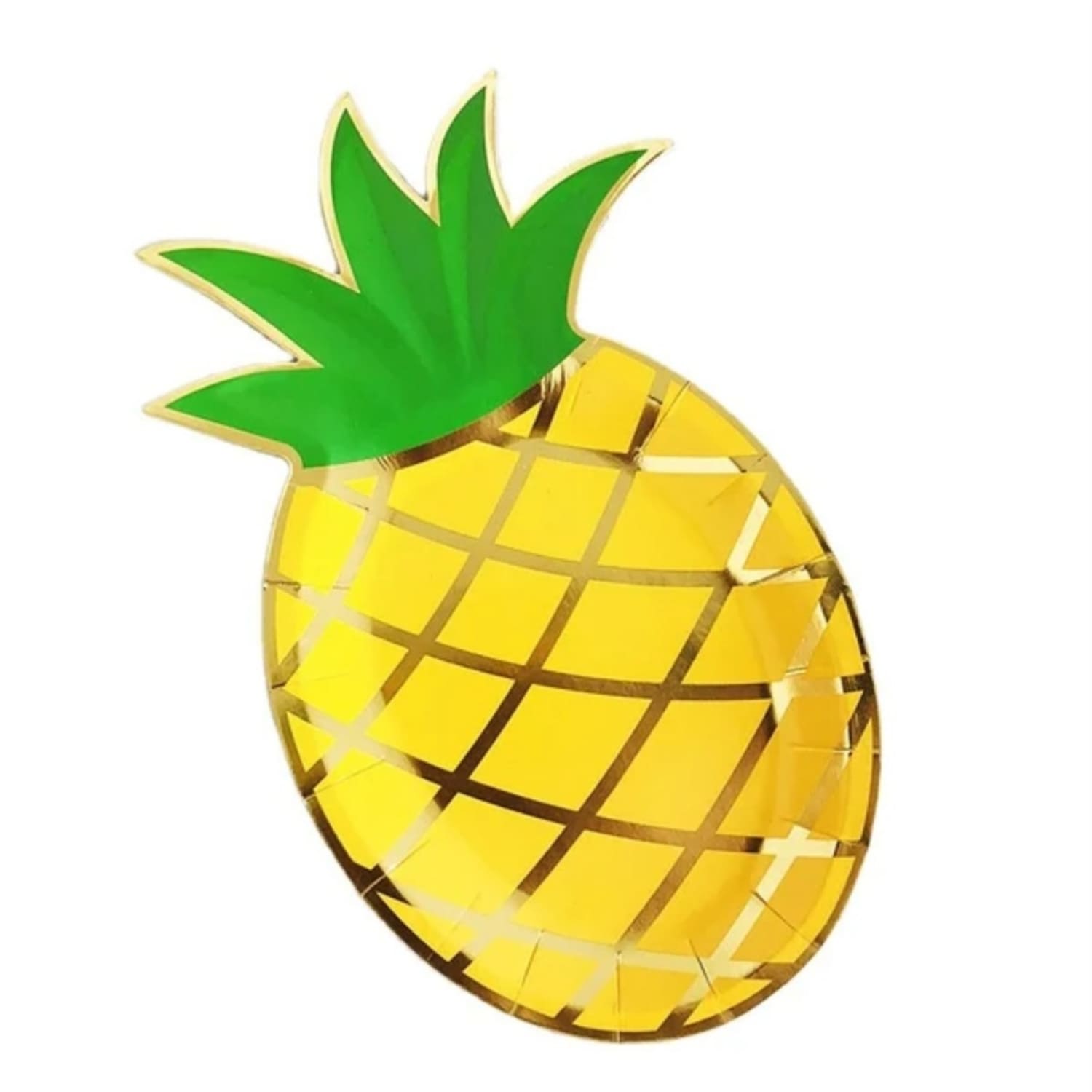 Pineapple Shaped Plates-8 Piece 3 Gold Foil Pineapple Paper Plate