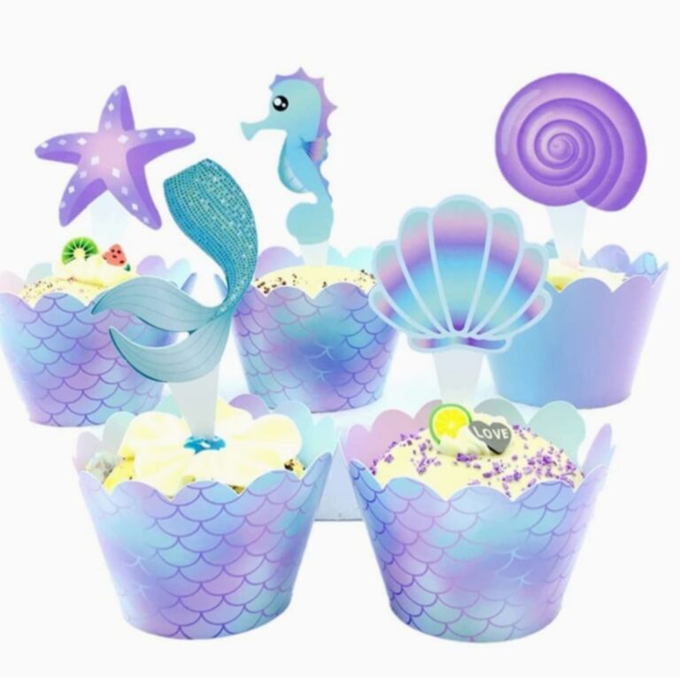 Mermaid Cupcake Toppers and Wrappers Pretty Party Shop