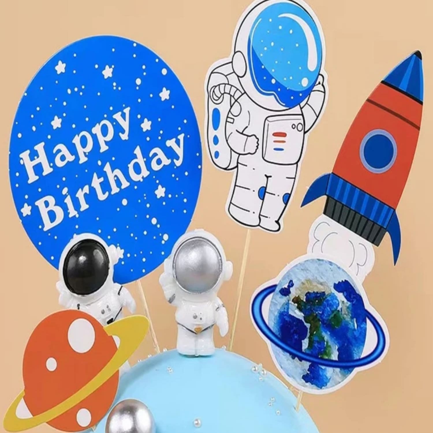 Big Dot Of Happiness Blast Off To Outer Space - Dessert Cupcake Toppers -  Rocket Ship Baby Shower Or Birthday Party Clear Treat Picks - Set Of 24 :  Target