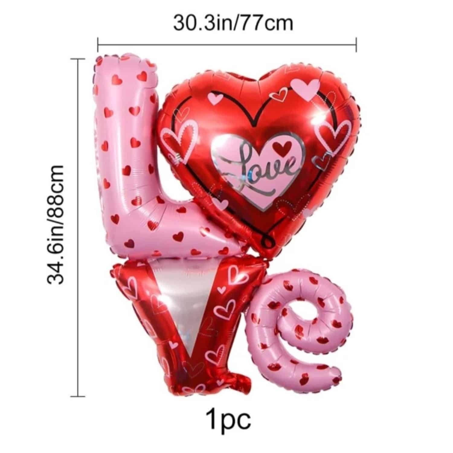 Valentine Love Super Shape Foil Balloon Pretty Party Shop