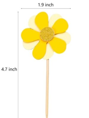 Yellow Flower Cupcake Picks