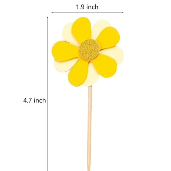 Yellow Flower Cupcake Picks