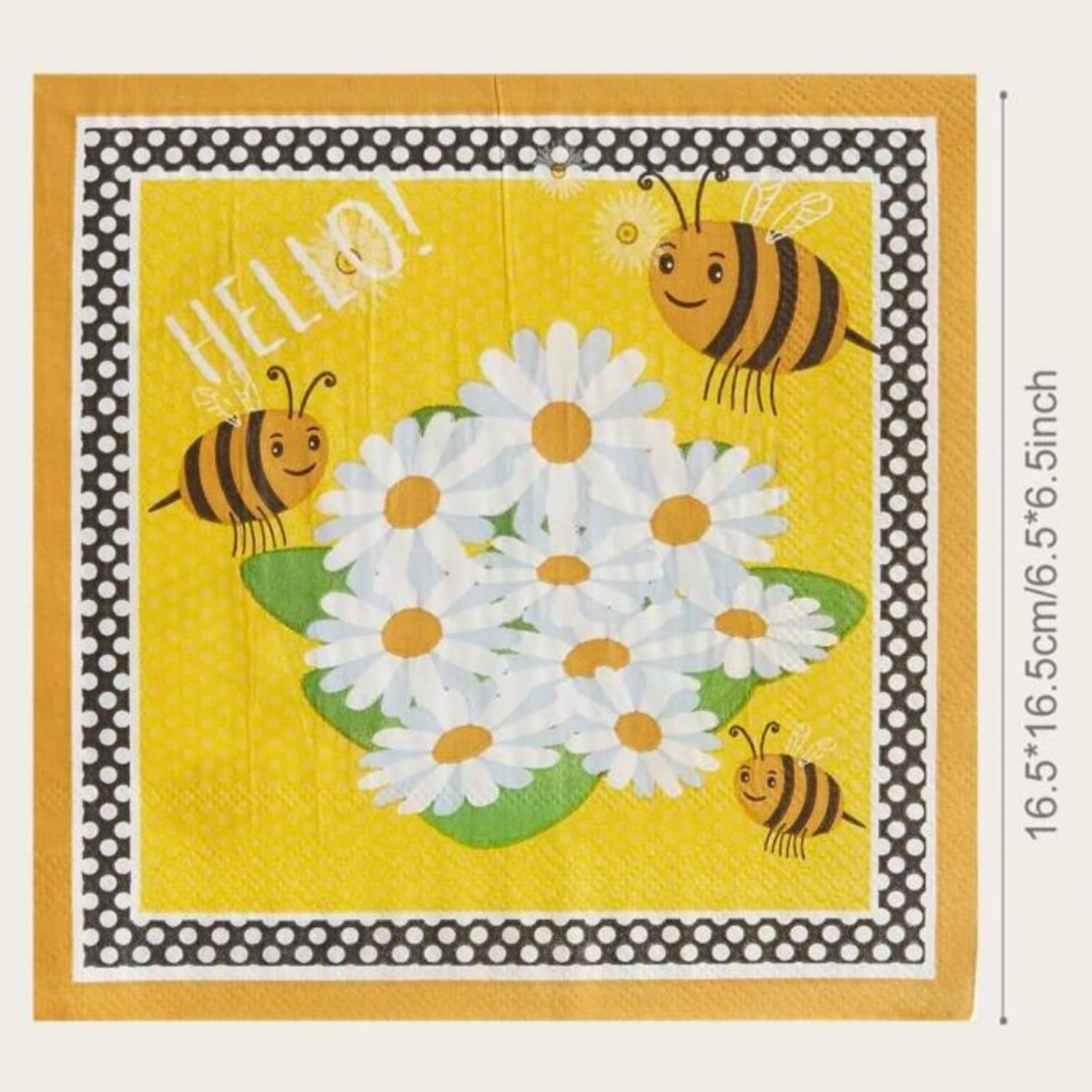 Bee and Daisy Serviettes 1 Bee Disposable Serviettes