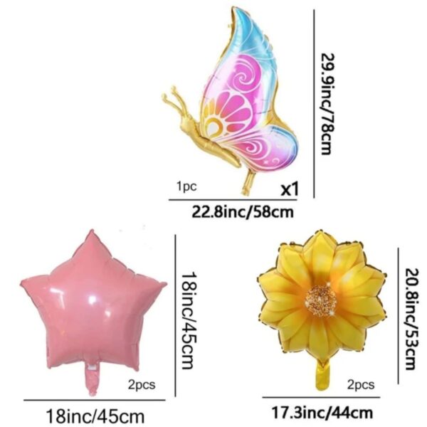 Butterfly and Flower Foil Balloons 2