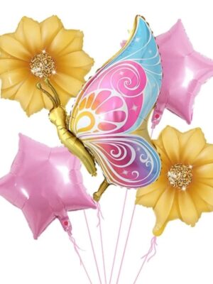 Butterfly and Flower Foil Balloons