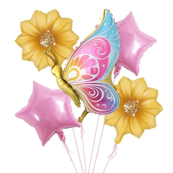 Butterfly and Flower Foil Balloons