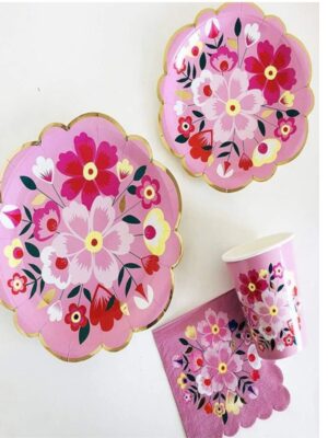 Floral Disposable Tableware 40 Piece