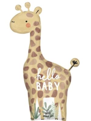 Hello Baby Giraffe Shaped Foil Balloon