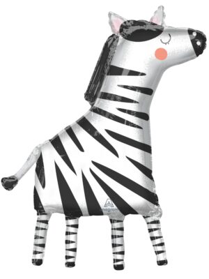 Lets Get Wild Zebra Shaped Foil Balloon Anagram