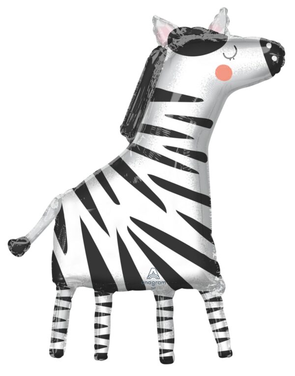 Lets Get Wild Zebra Shaped Foil Balloon Anagram