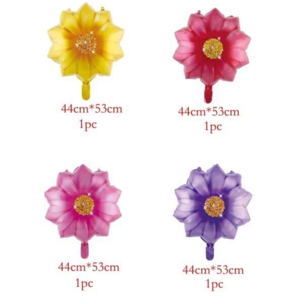 Pretty Flower Shaped Foil Balloons 4 Piece