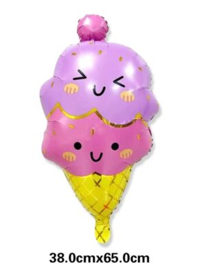 Smiley Ice Cream Cone Foil Balloon