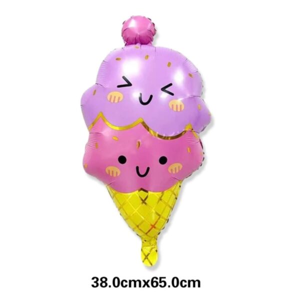 Smiley Ice Cream Cone Foil Balloon