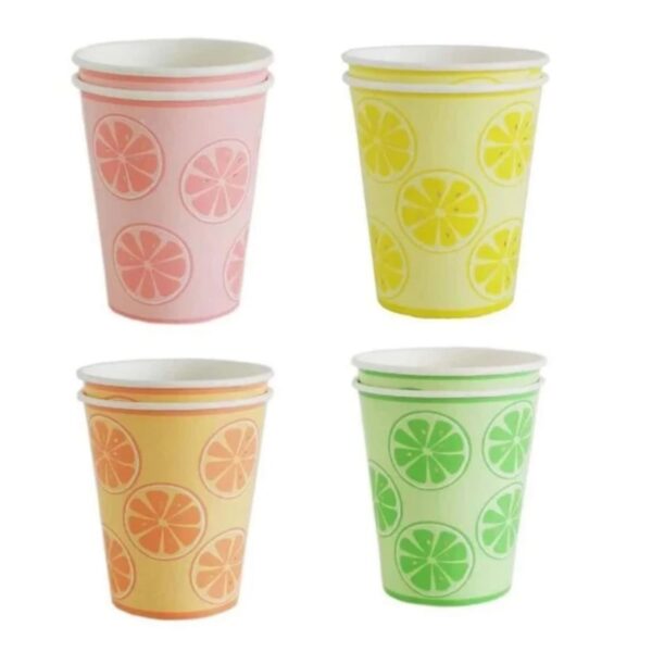 Summer Fruit Disposable Paper Cups 8 Piece