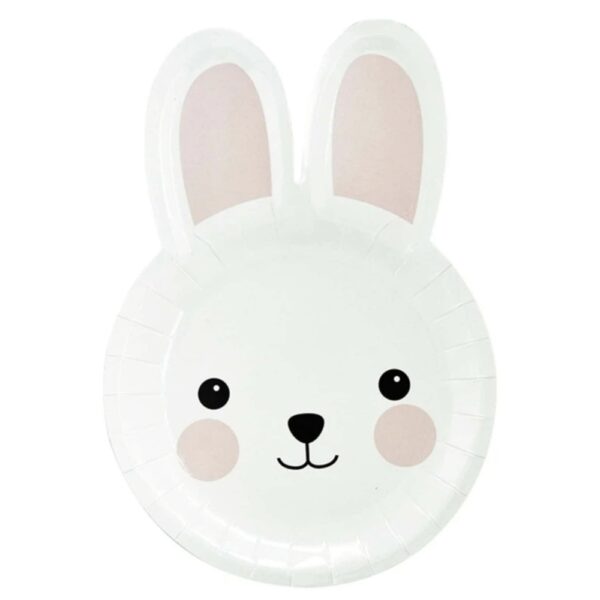 8 Piece Bunny Shaped Paper Plates