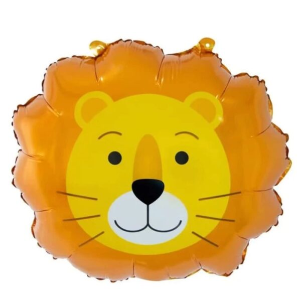 Cartoon Lion Face Foil Balloon