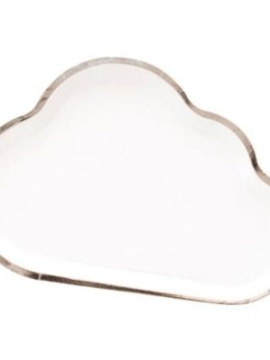 Cloud Shaped Plate with silver border