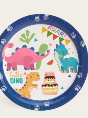 Cute Cartoon Dinosaur Paper Plates 10 Piece
