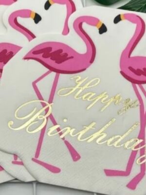 Flamingo Happy Birthday Serviettes