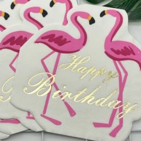 Flamingo Happy Birthday Serviettes