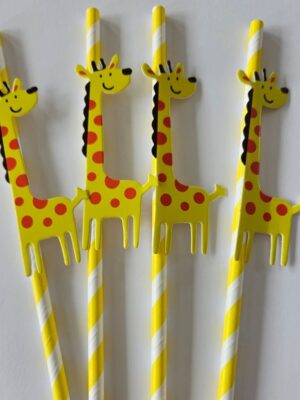 Giraffe Paper Straws 4 Piece