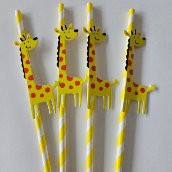 Giraffe Paper Straws 4 Piece