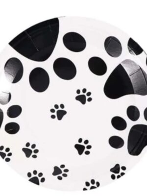 Paw Print Paper Plates Pet Party