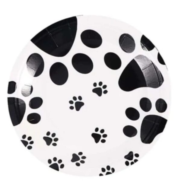 Paw Print Paper Plates Pet Party