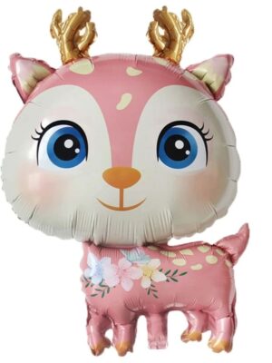 Woodland Pink Deer Shaped Foil Balloon