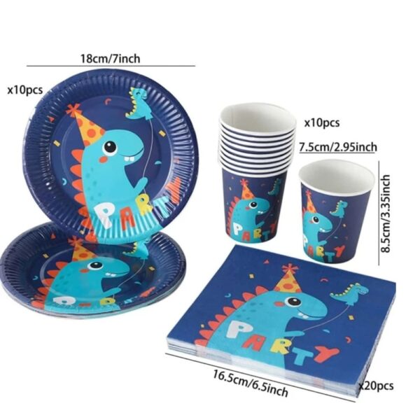 40 Piece Set Dino Party Disposable Tableware