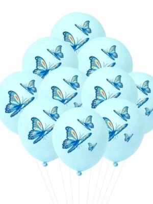 Blue Butterfly Latex Balloons
