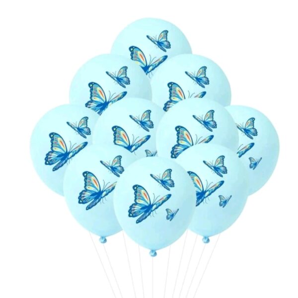 Blue Butterfly Latex Balloons