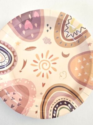 Boho Rainbow Paper Plates