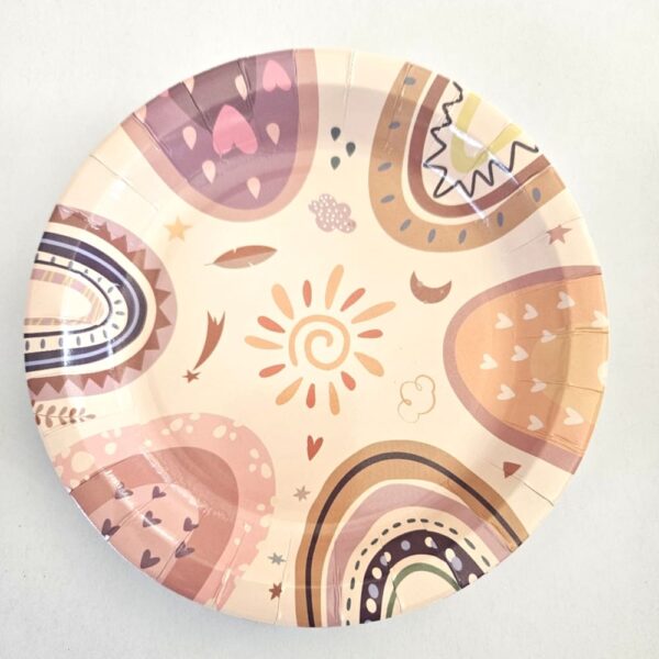 Boho Rainbow Paper Plates