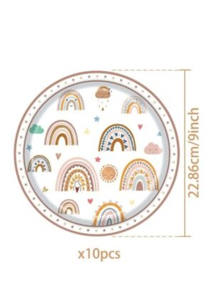 Boho Rainbow Paper Plates