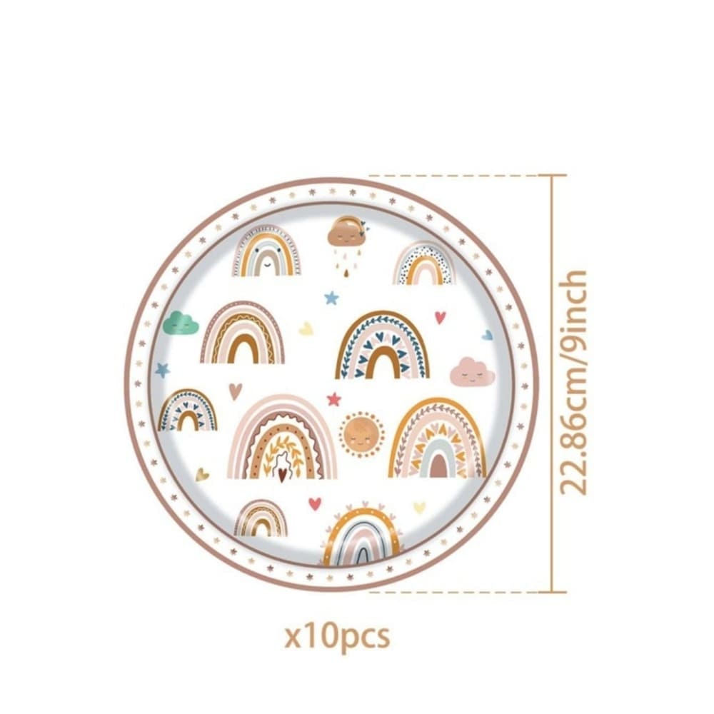 Boho Rainbow Paper Plates 1 Boho Rainbow Paper Plates