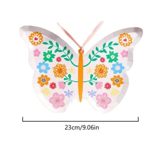 Butterfly Shaped Paper plates with pretty floral prints 8 Piece